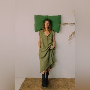Dazed but Amazed Linen French Heritage Slip Dress
